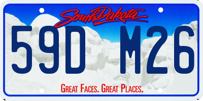 SD license plate 59DM26