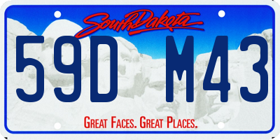 SD license plate 59DM43