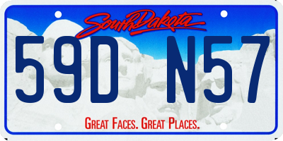 SD license plate 59DN57