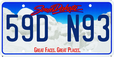 SD license plate 59DN93