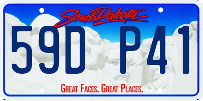 SD license plate 59DP41