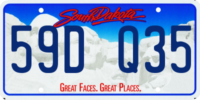 SD license plate 59DQ35