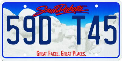 SD license plate 59DT45