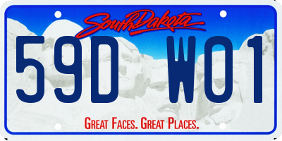 SD license plate 59DW01