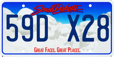 SD license plate 59DX28