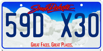 SD license plate 59DX30