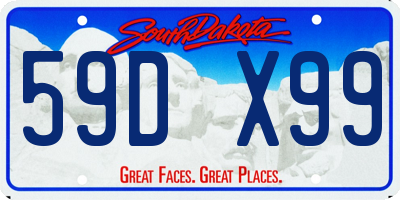 SD license plate 59DX99