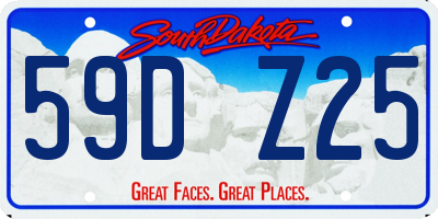 SD license plate 59DZ25