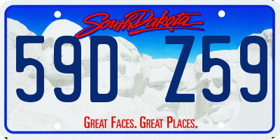 SD license plate 59DZ59