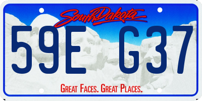SD license plate 59EG37