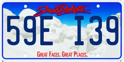 SD license plate 59EI39