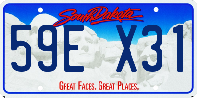 SD license plate 59EX31
