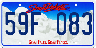 SD license plate 59FO83