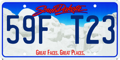 SD license plate 59FT23