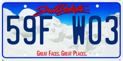 SD license plate 59FW03