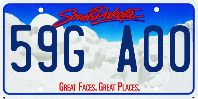 SD license plate 59GA00