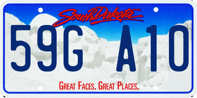 SD license plate 59GA10