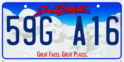 SD license plate 59GA16