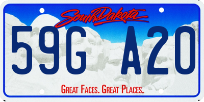 SD license plate 59GA20