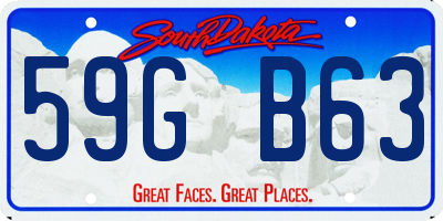 SD license plate 59GB63