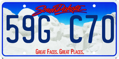 SD license plate 59GC70