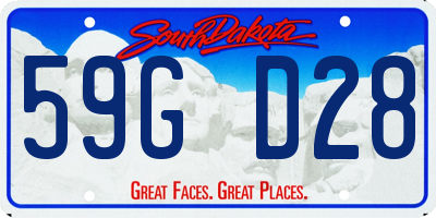 SD license plate 59GD28