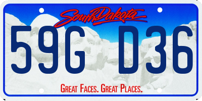 SD license plate 59GD36