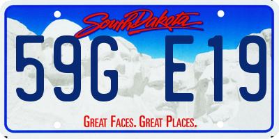 SD license plate 59GE19