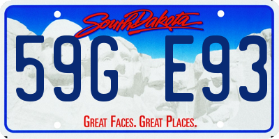 SD license plate 59GE93