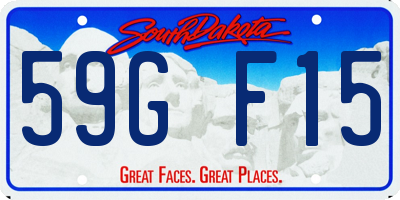 SD license plate 59GF15