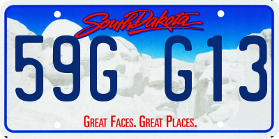 SD license plate 59GG13