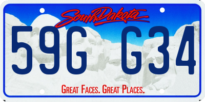 SD license plate 59GG34