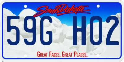 SD license plate 59GH02