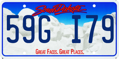 SD license plate 59GI79