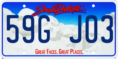 SD license plate 59GJ03