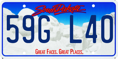 SD license plate 59GL40