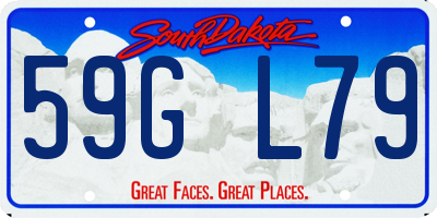 SD license plate 59GL79