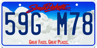 SD license plate 59GM78