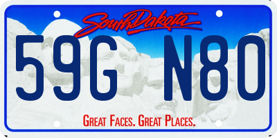 SD license plate 59GN80