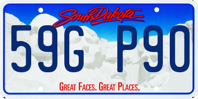 SD license plate 59GP90