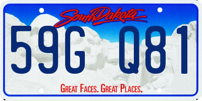 SD license plate 59GQ81