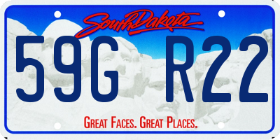SD license plate 59GR22