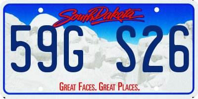 SD license plate 59GS26