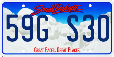 SD license plate 59GS30