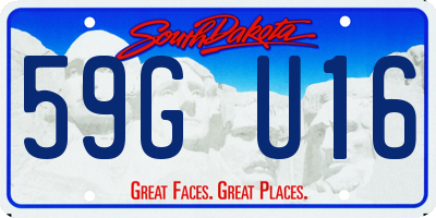 SD license plate 59GU16