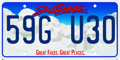 SD license plate 59GU30