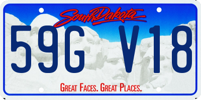 SD license plate 59GV18