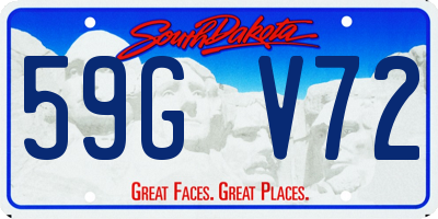 SD license plate 59GV72