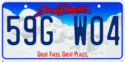 SD license plate 59GW04