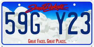 SD license plate 59GY23